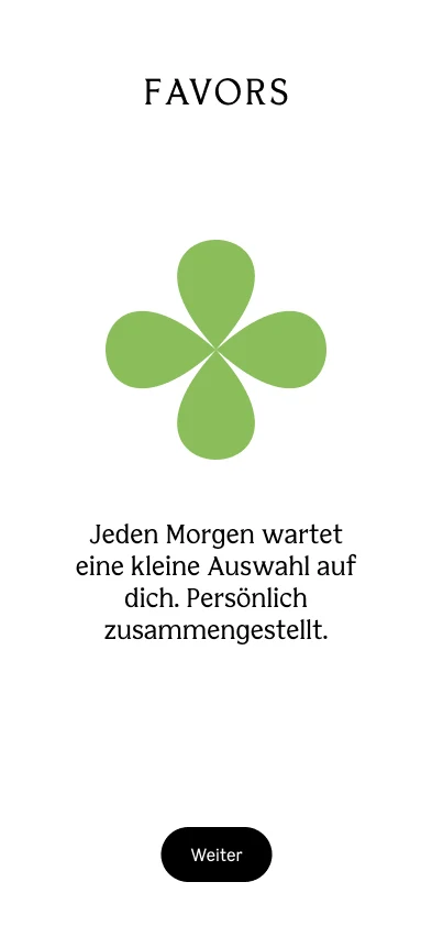 FAVORS App, tägliche Auswahl